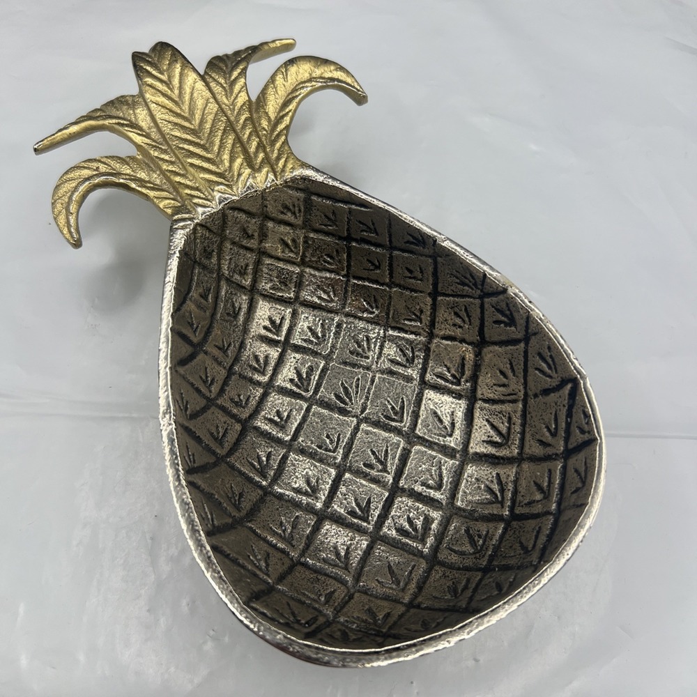 Mud Pie Metal Pineapple Dip Bowl Gold Crown Hospitality Serveware Dish 8x4